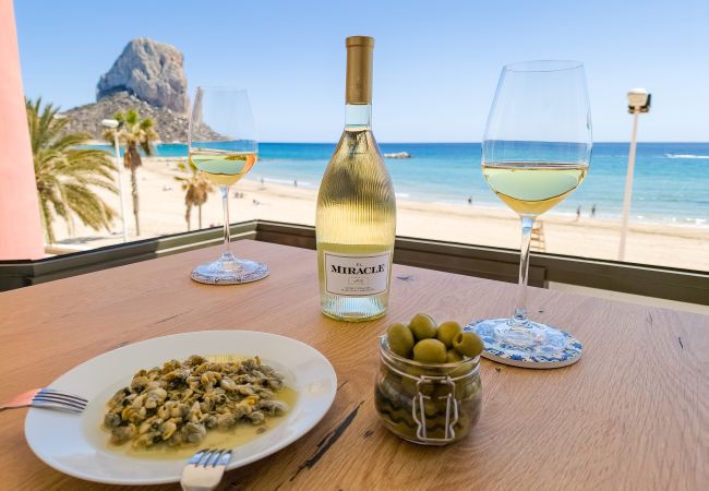 Terraza Vistas playa Arenal Bol Calpe y Peñón de Ifach