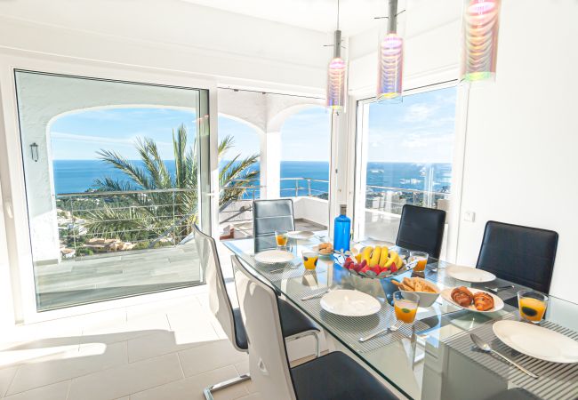 Dining room with stunning sea views