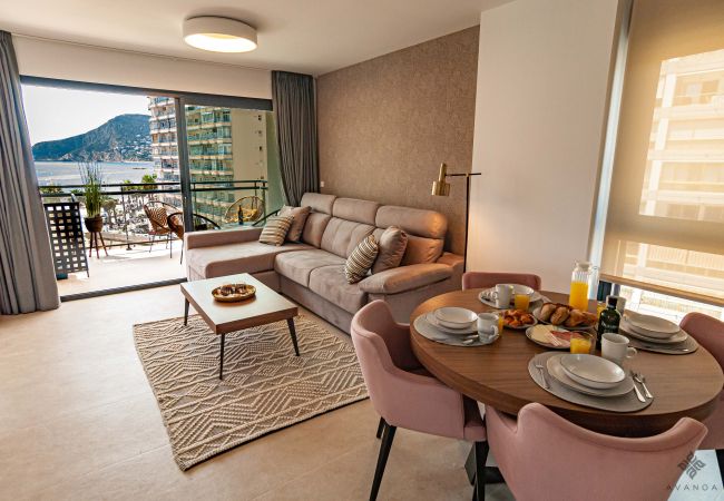 Living-dining room with sea views Calpe