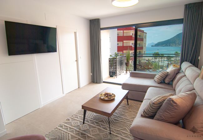 Living room sea views mountain views flat swimming pool Calpe